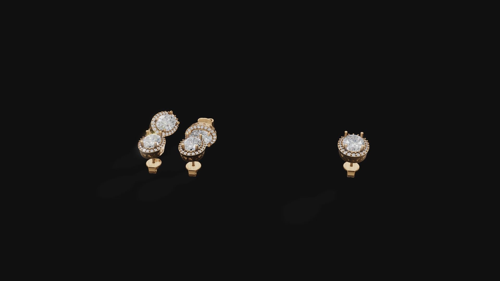 Aurelia Oval Halo Studs – Timeless Elegance in 14KT Yellow Gold