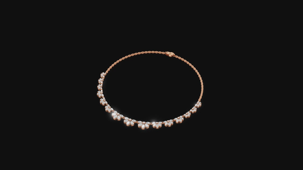 ✨ Radiant Blossom – Diamond Cluster Necklace | DS IMPEX Luxury