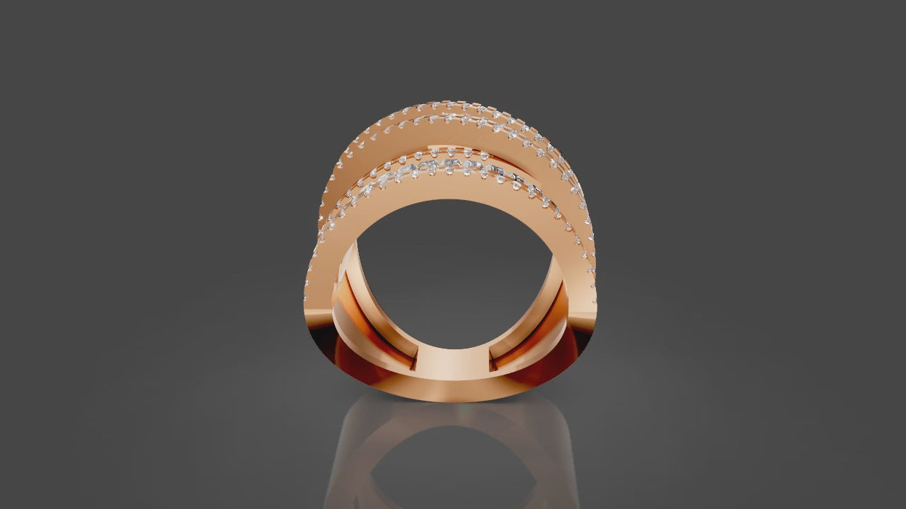 Radiant Cascade – Luxe Rose Gold Diamond Ring