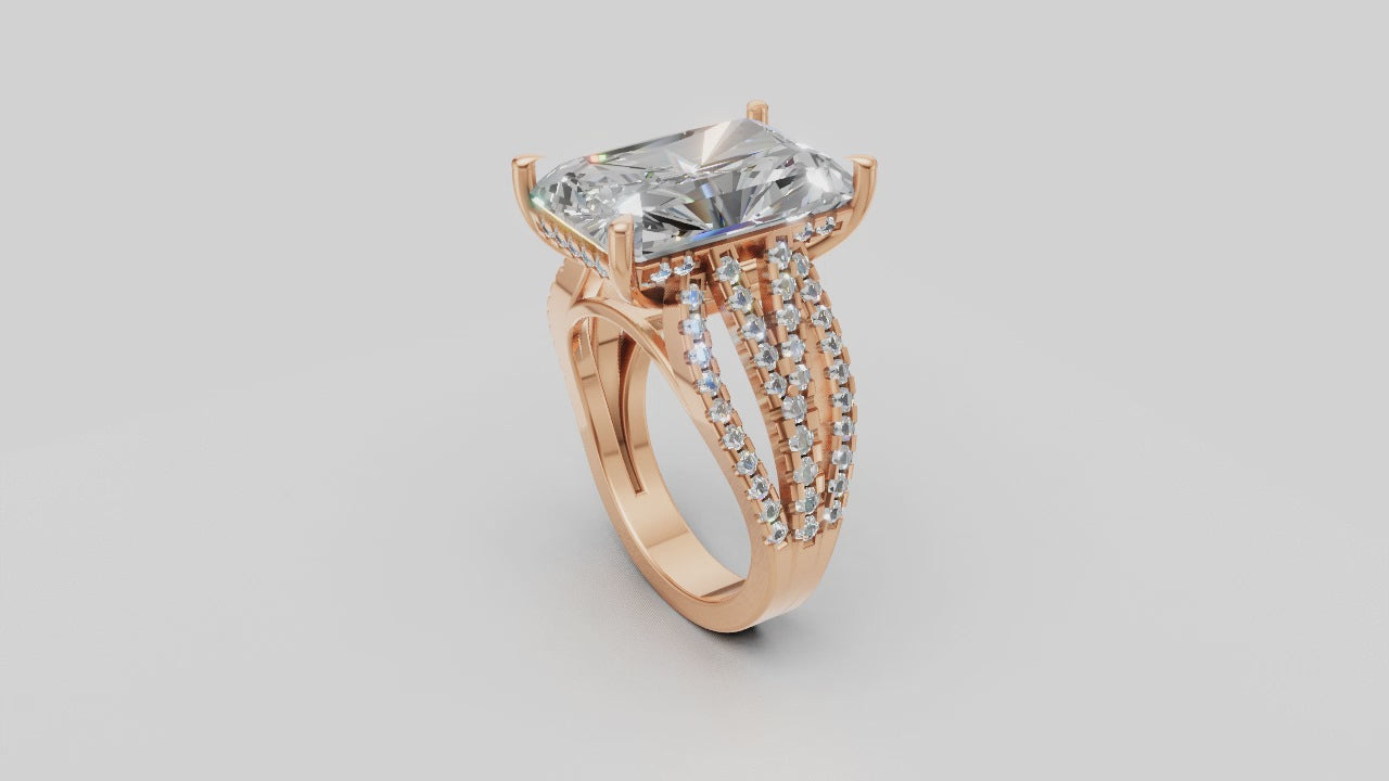 💍 Regal Brilliance – Emerald-Cut Solitaire Diamond Ring | DS IMPEX Signature