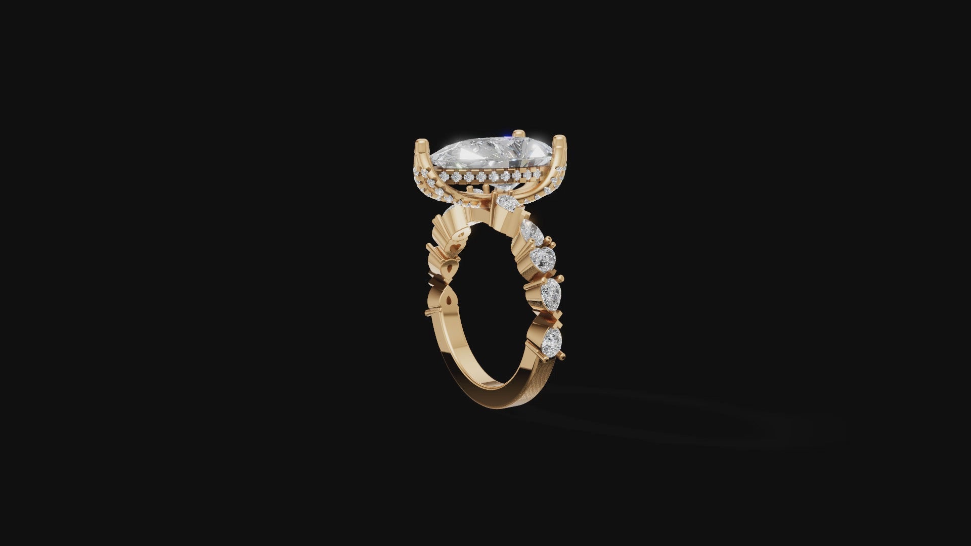 Celestia Spark – Modern Pear-Cut Diamond Ring in 14KT White Gold