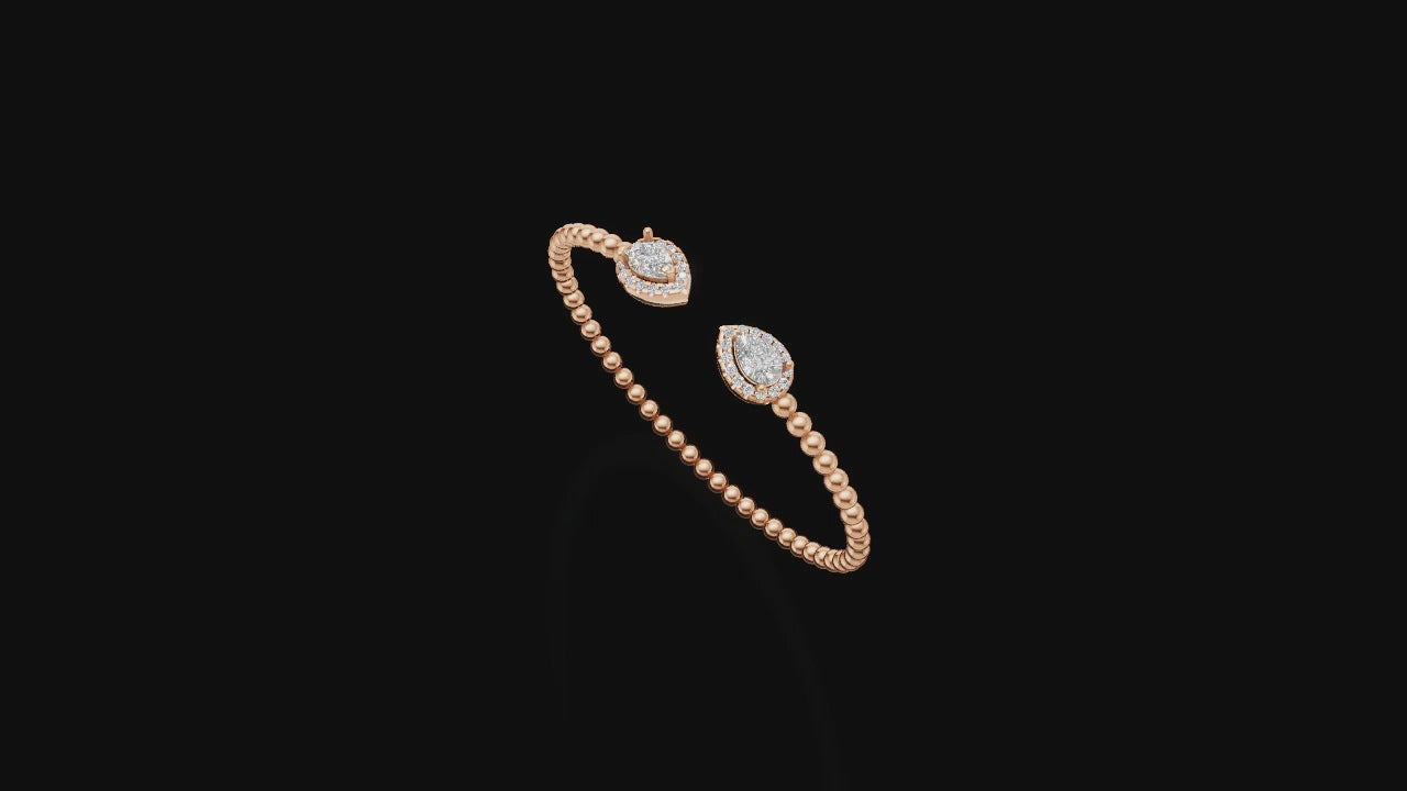 ✨ Pear Elegance – Diamond Open Beaded Bracelet | DS IMPEX Signature