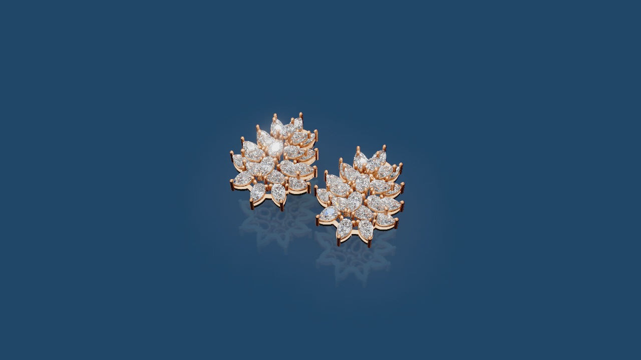 Elysian Bloom – Marquise & Pear Cut Diamond Earrings