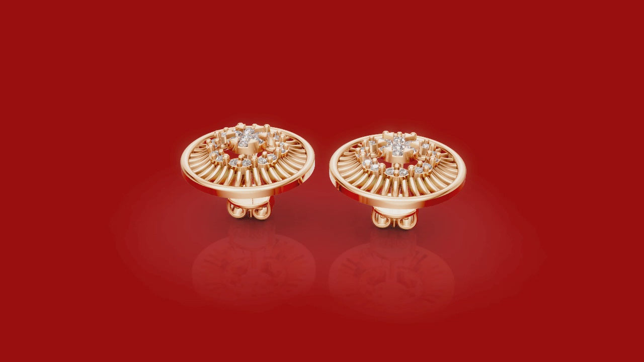 Radiant Rose Halo Stud Earrings – A Timeless Sparkle in Every Glance