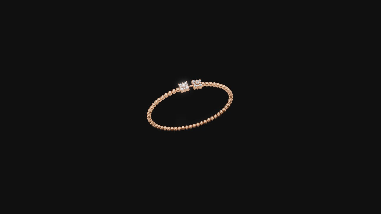 Petite Floral Cluster Beaded Diamond Bracelet ✨