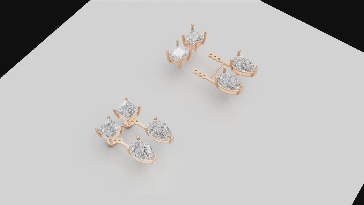 Midnight Spark Drop Earrings – Regal Blue & Diamond Elegance