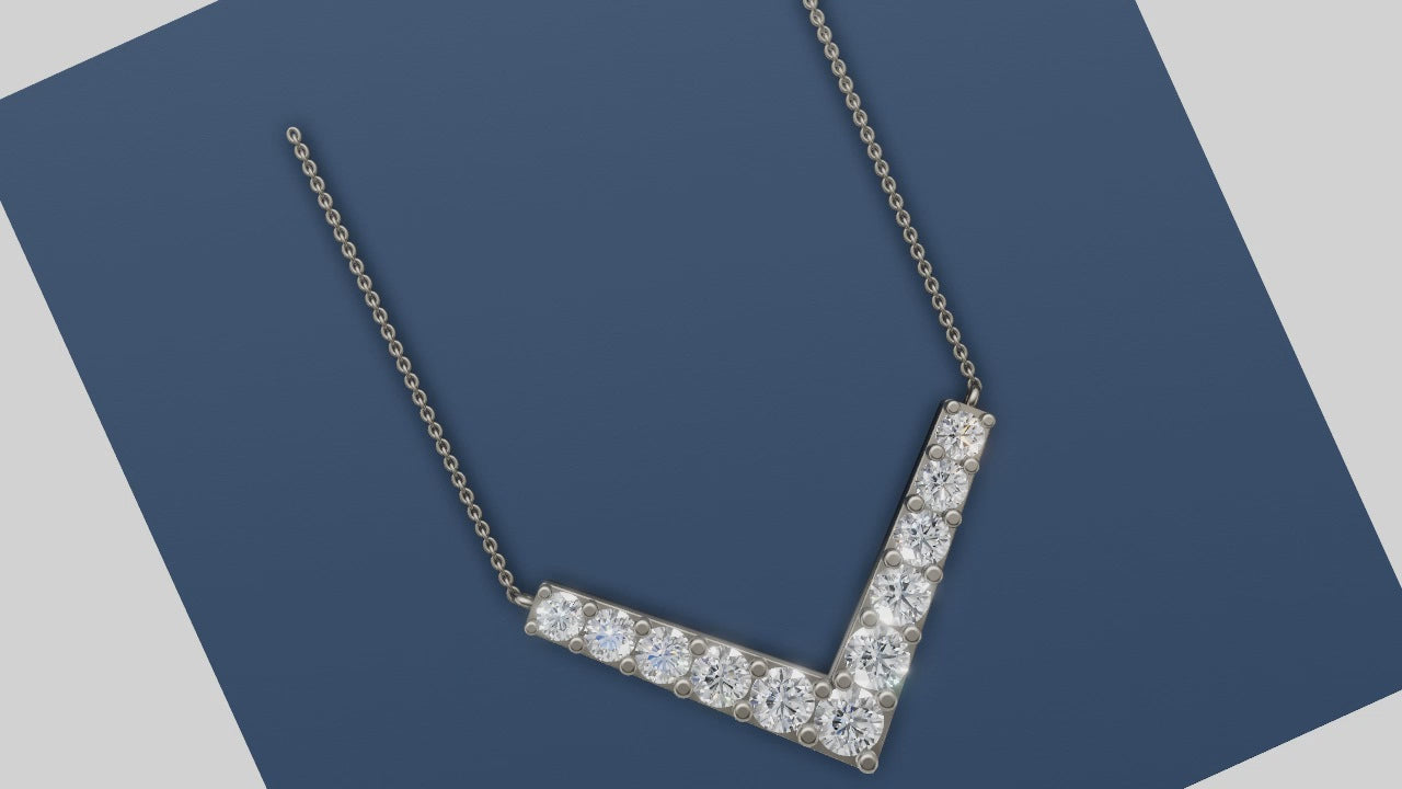 Luxe ‘L’ Diamond Bar Pendant – Sleek Signature Style