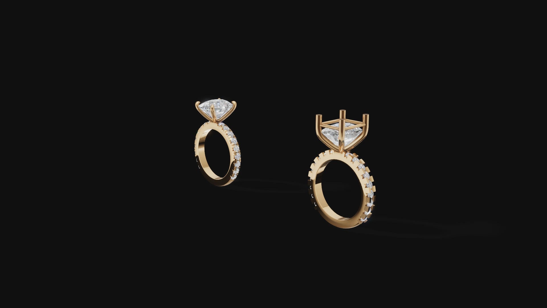 Cushion Radiance Solitaire Ring – Rose Gold Classic with Eternity Sparkle