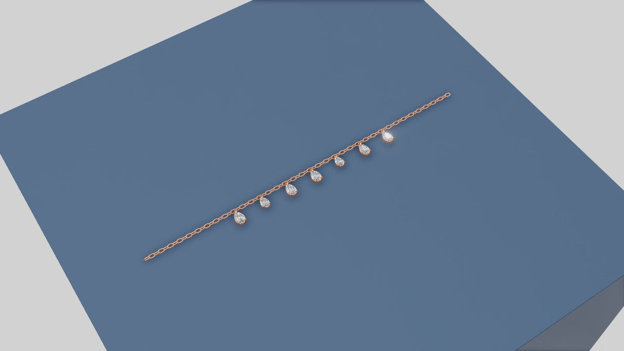 Delicate Pear Drop Bracelet – Minimal Sparkle with Graceful Movement