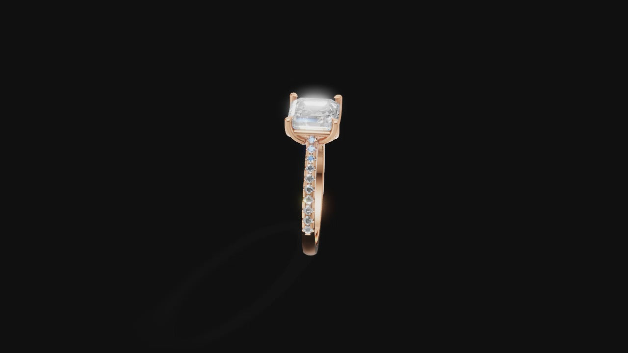 Timeless Radiance – Asscher Cut Diamond Solitaire Ring | 14K Rose Gold | 1.80 ct