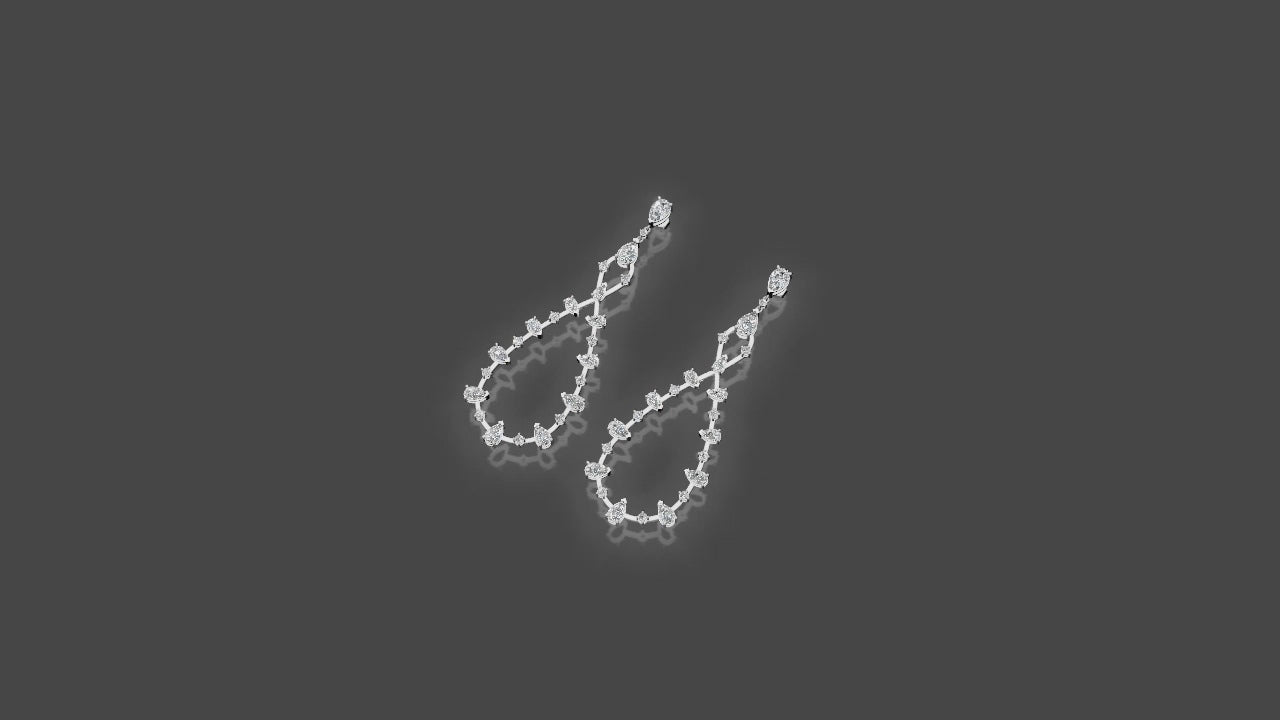 Golden Teardrop Elegance – 14K Yellow Gold Diamond Drop Earrings | DS IMPEX
