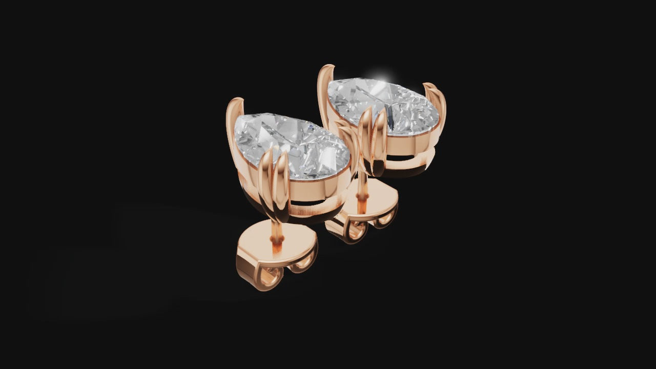 Pear-Cut Stud Earrings | 18K Gold | DS IMPEX