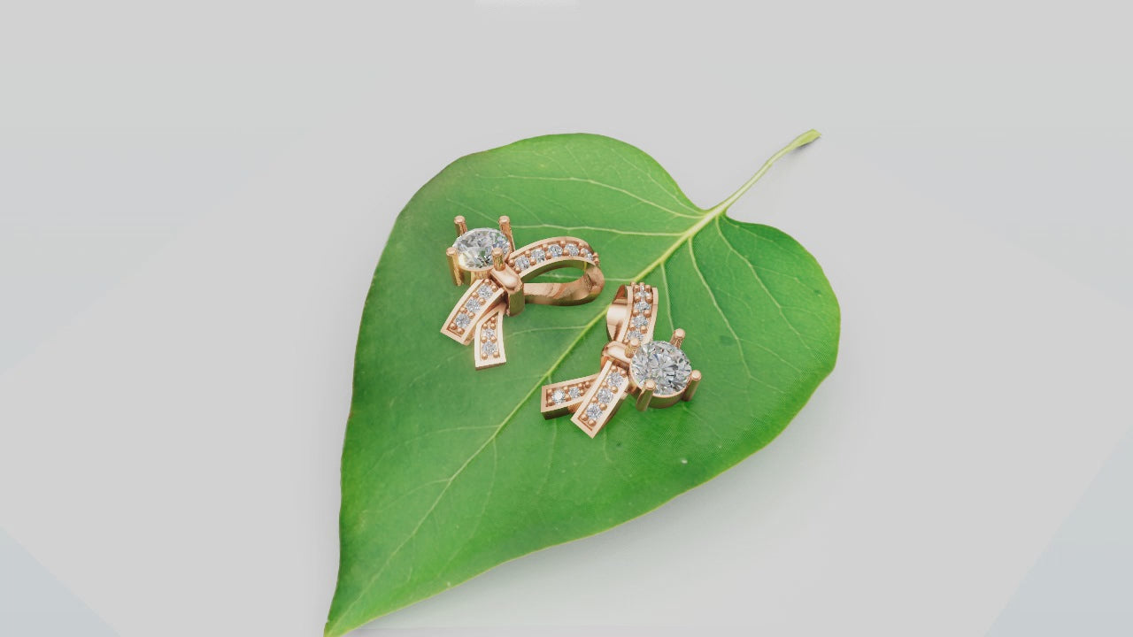 Diamond Bow Grace Studs – Delicate Sparkle with a Feminine Twist