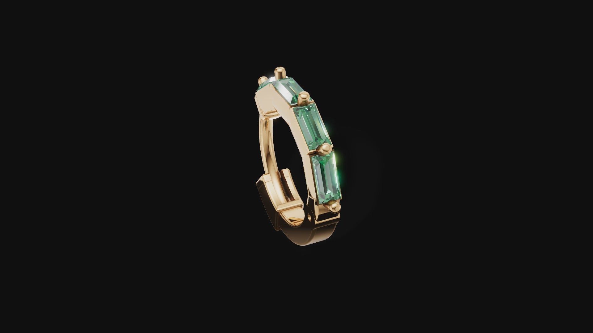 Lumière Baguette Hoops – Sleek Modern Elegance in 14KT White Gold