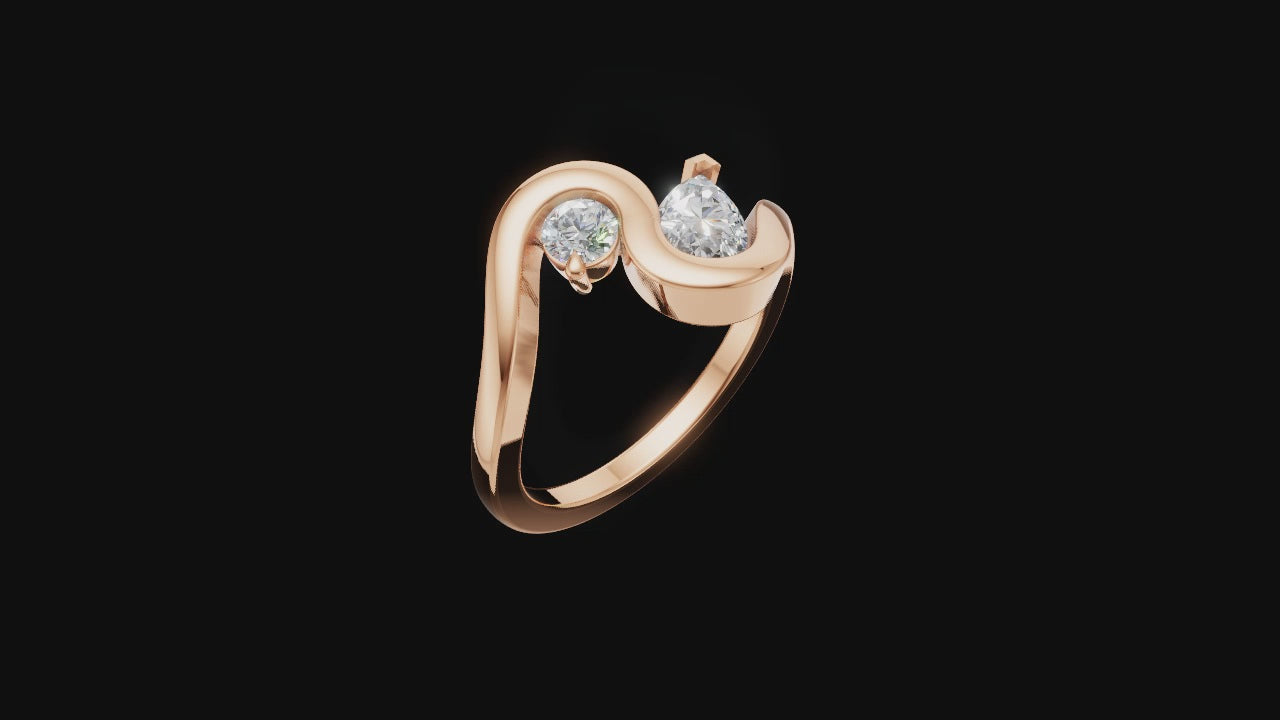 🌊 Infinity Wave – Dual Diamond Flow Ring | DS IMPEX Signature