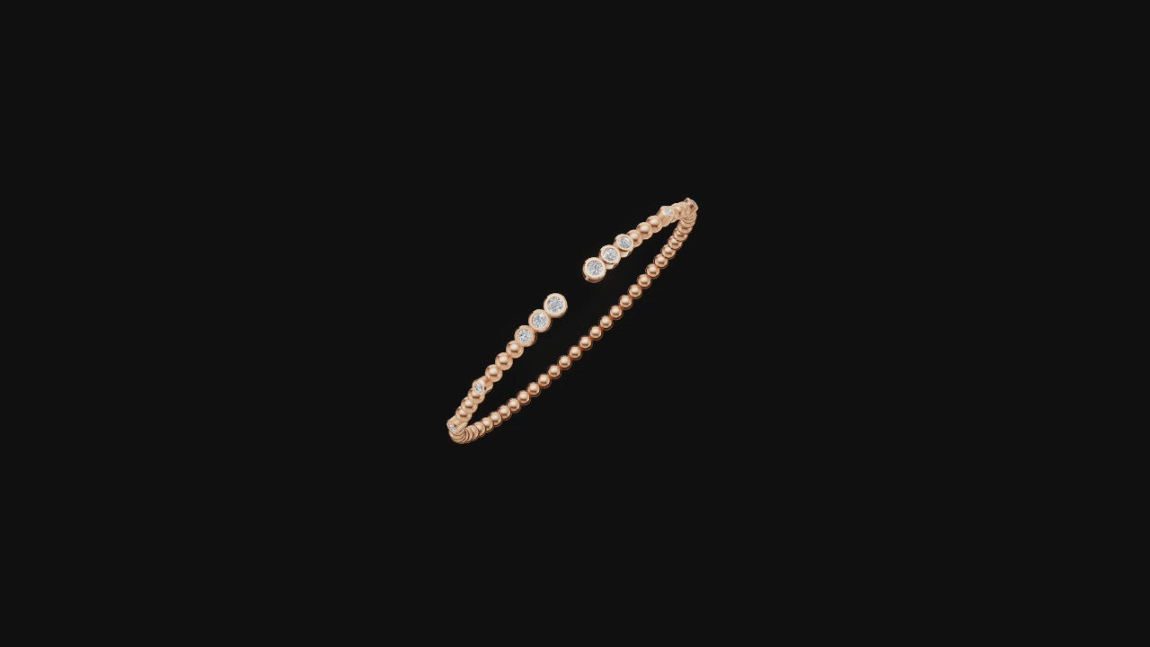 Celeste Dot Diamond Open Bangle – Modern Grace in Motion