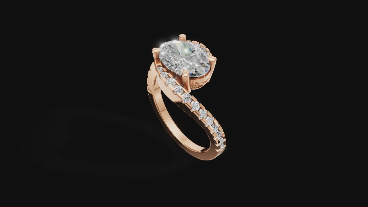 Eternal Embrace – Oval Cut Bypass Diamond Ring | DS IMPEX Signature