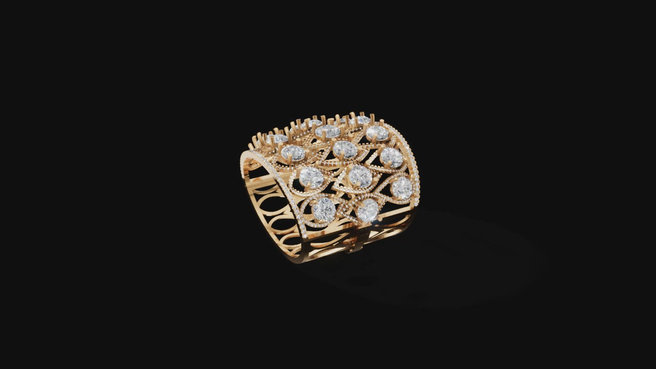 Regal Lattice – Grand Diamond Mesh Bangle | DS IMPEX Couture Series