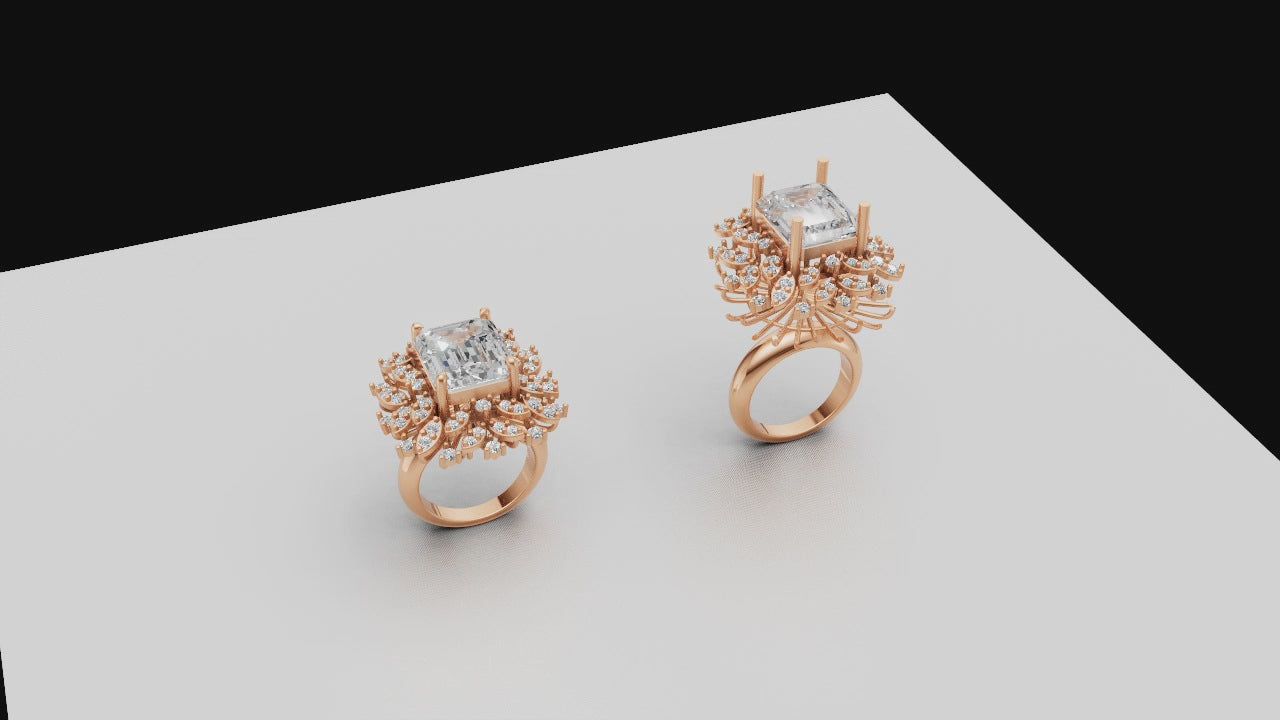 Royal Empress Statement Diamond Ring – Bold Regal Sparkle for Luxurious Moments 👑