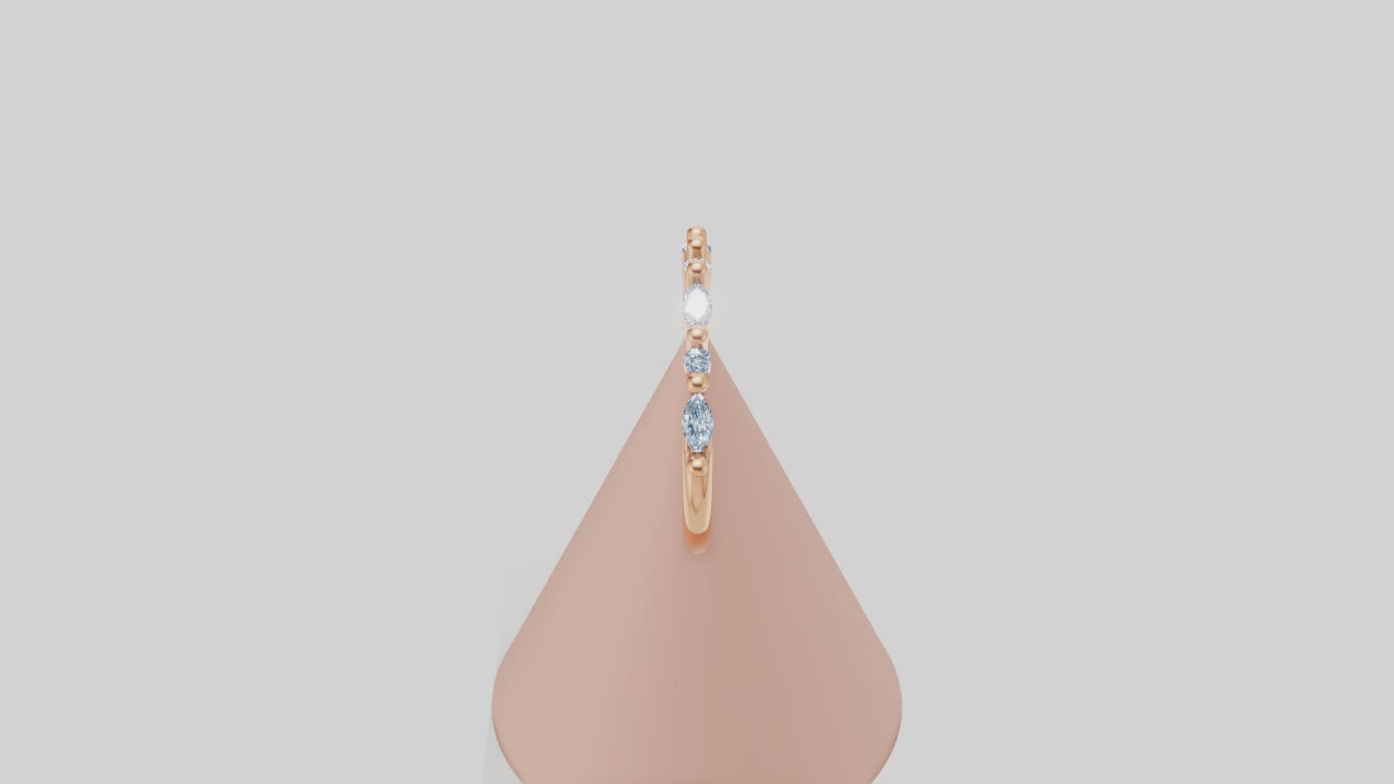 "Celestine Whisper" – Marquise & Round Mixed Diamond Band in 14K Rose Gold 💫