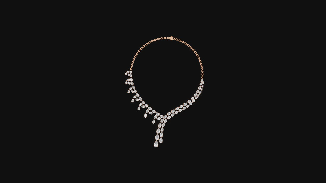 ✨ Majestic Cascade – Diamond Waterfall Necklace | DS IMPEX