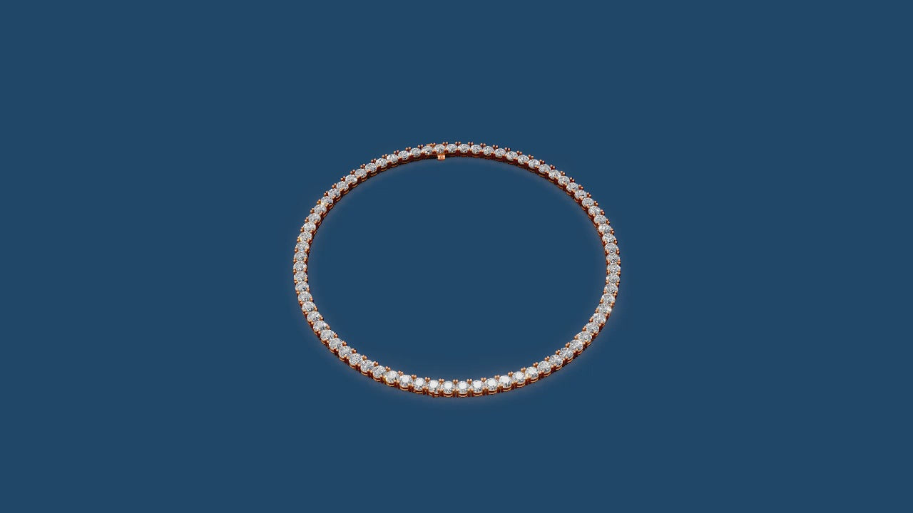 Celestial Symphony – 14K Gold Diamond Tennis Necklace | DS IMPEX