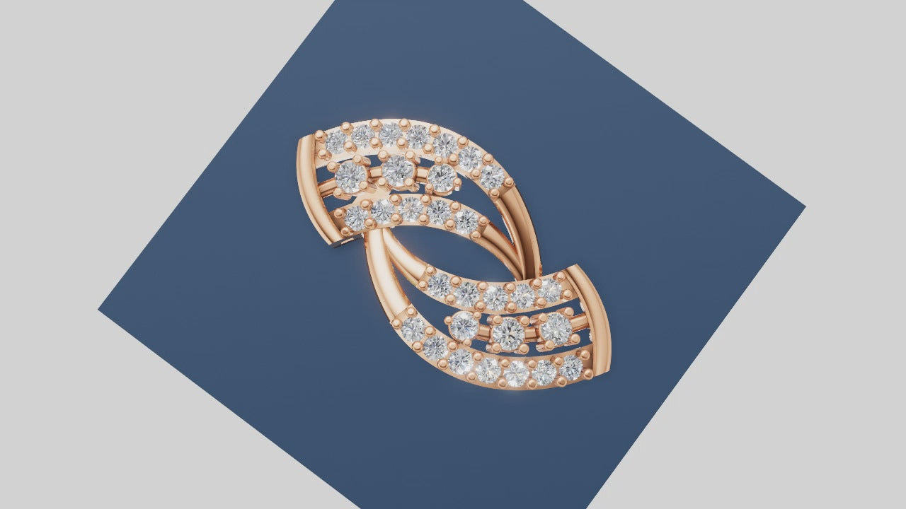 Radiant Bloom Earrings – Rose Gold Sparkle with Diamond Grace